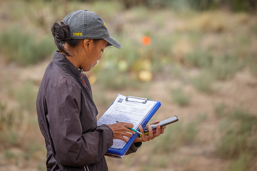 Student taking notes