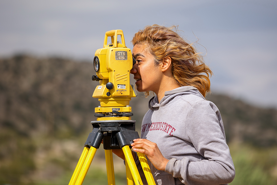 Student mapping with total station